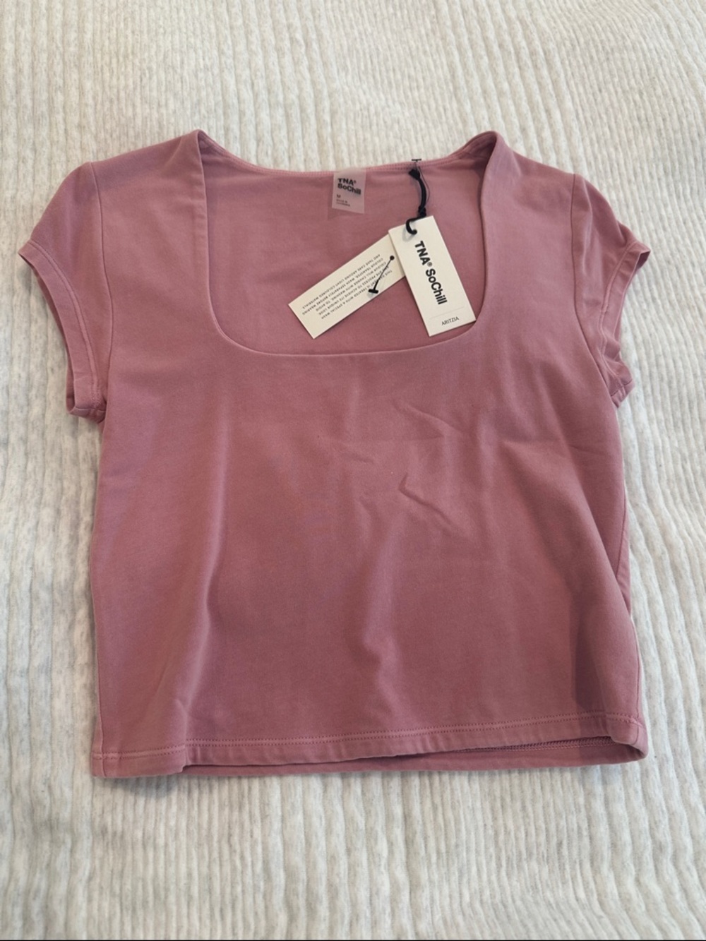 Aritzia Mauve Rose Scoop Neck Crop Top